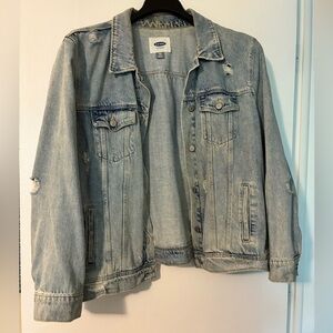 Old Navy Distressed Light Blue Jean Jacket